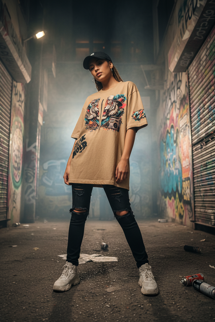 Female Mockup - Urban Alleyway