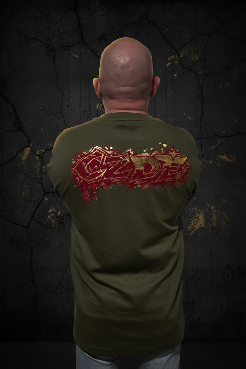 CZDE Graffiti Oversized Tee - Front editorial CZDE background